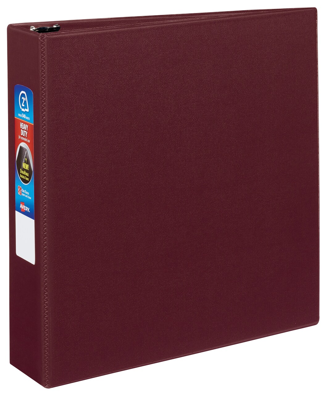 Avery Heavy-Duty Binder, 2" One-Touch Rings, 540-Sheet Capacity, DuraHinge, Maroon (79362)